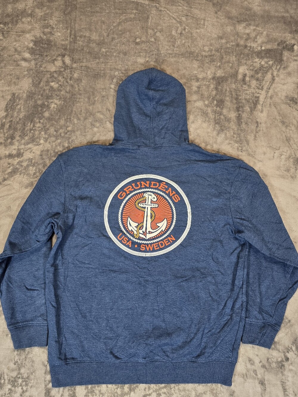 Grundens Pullover Hoodie Size XL Navy Big Logo